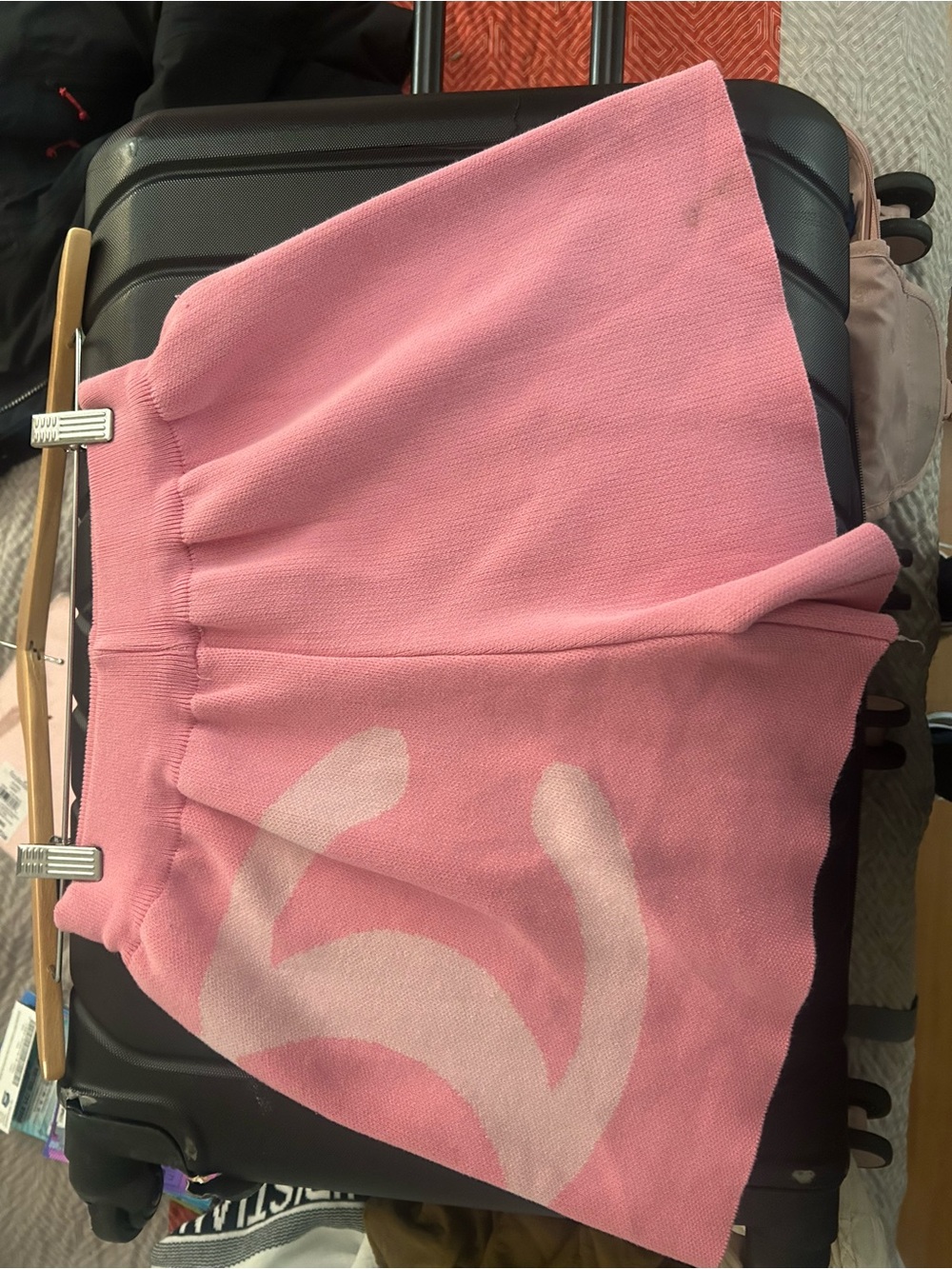 CHANEL Pink Knit Circle Skirt with Light Logo Detail
